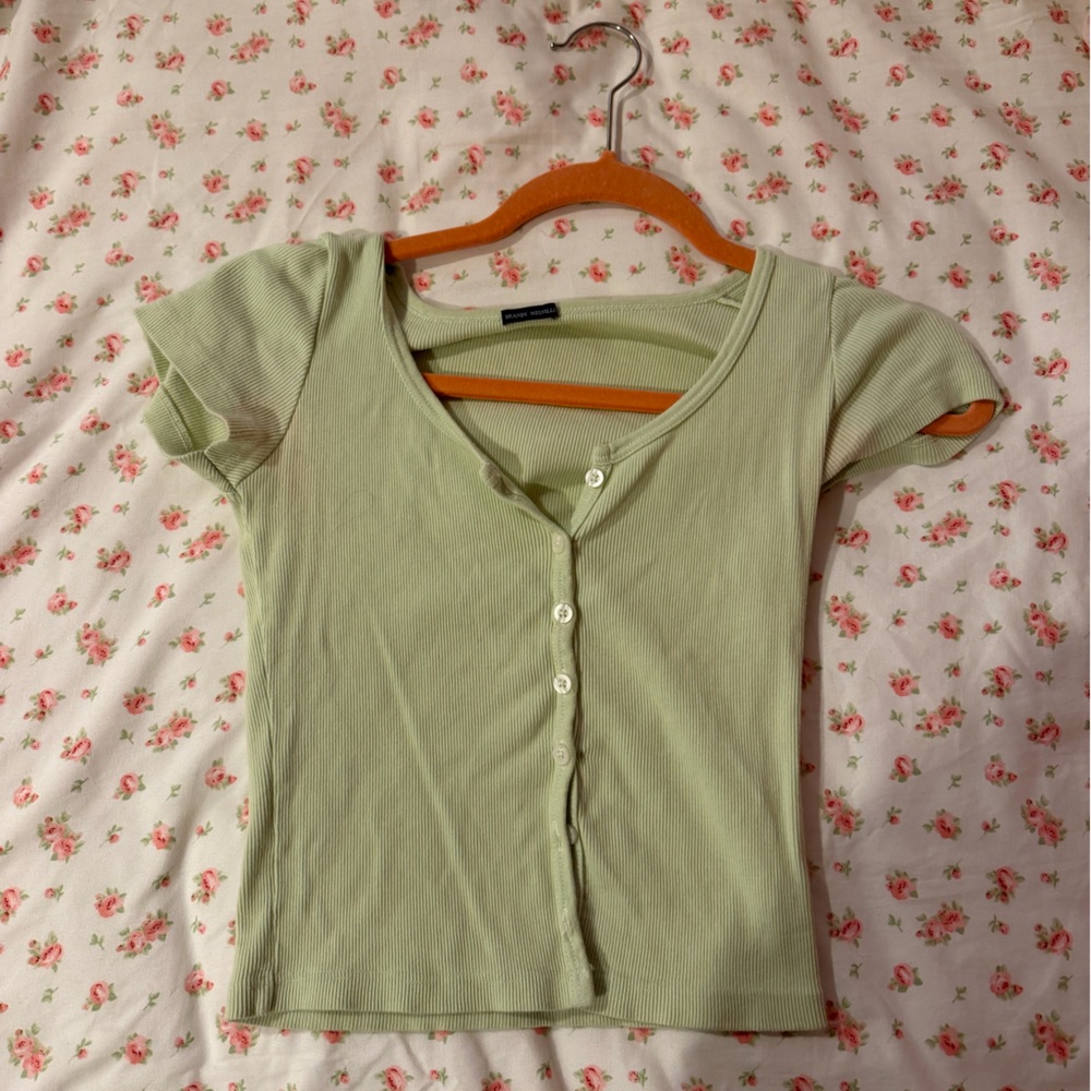 Green Brandy Melville button up top